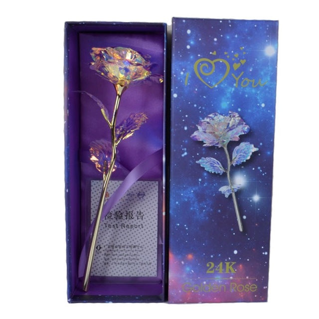 24K Golden Rose Decorative Light for Lasting Romance