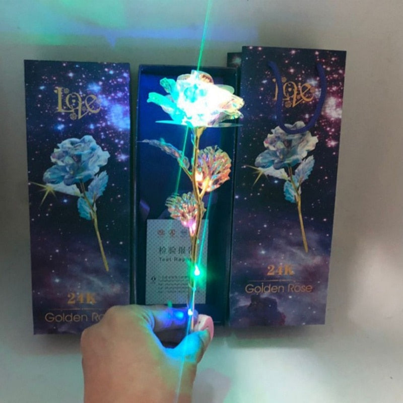 24K Golden Rose Decorative Light for Lasting Romance