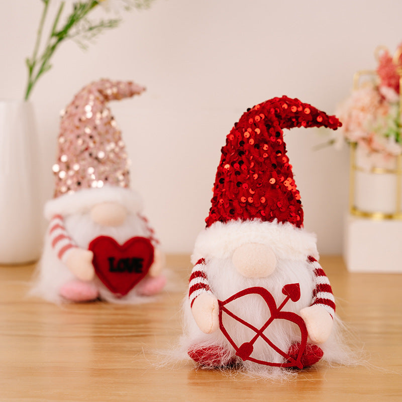 Valentine's Day Gnome Decor Pair for Festive Sparkle
