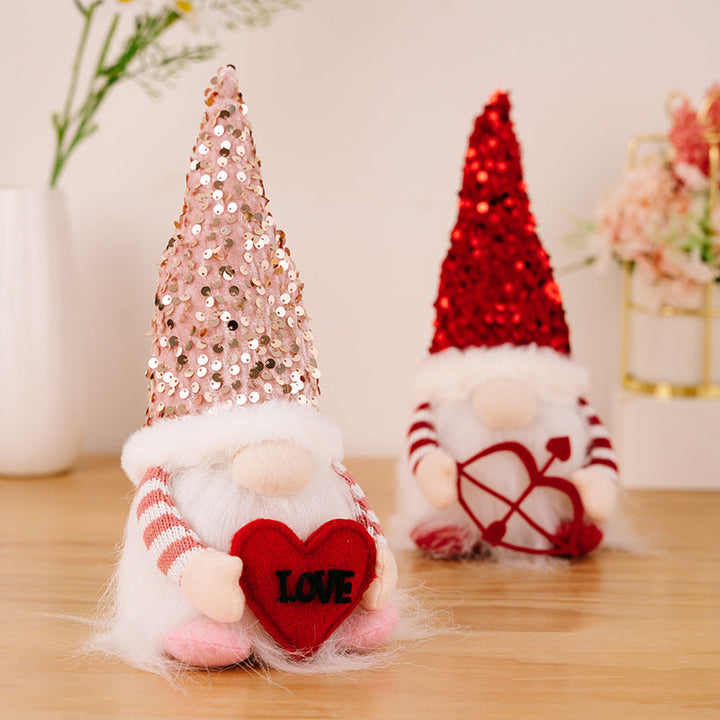 Valentine's Day Gnome Decor Pair for Festive Sparkle