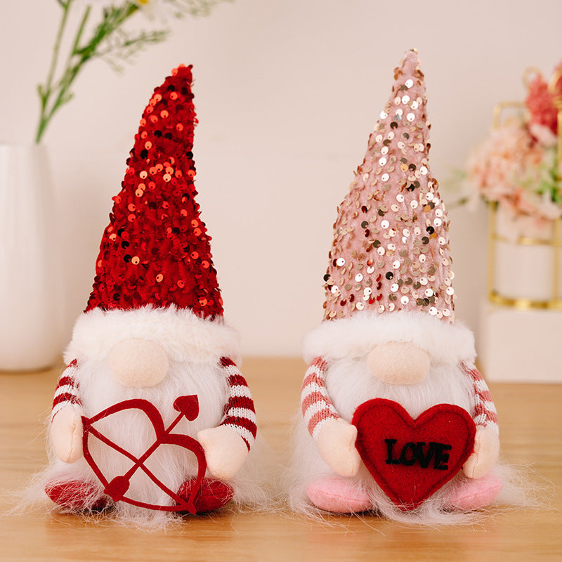 Valentine's Day Gnome Decor Pair for Festive Sparkle