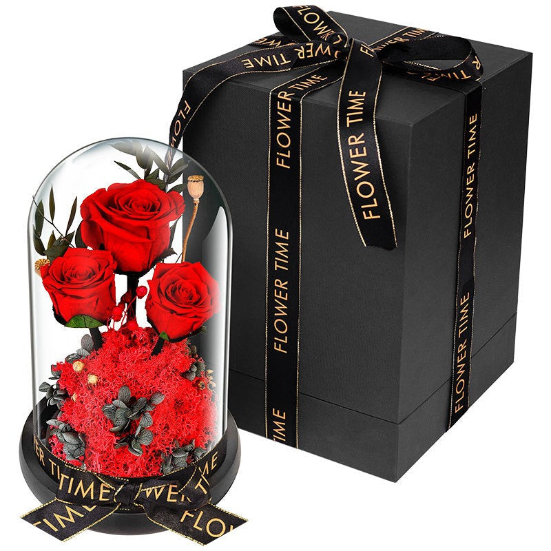 Preserved Rose Dome Gift for Lasting Romantic Decor