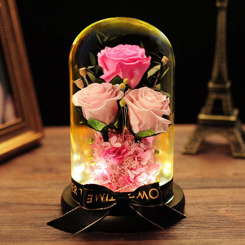 Preserved Rose Dome Gift for Lasting Romantic Decor