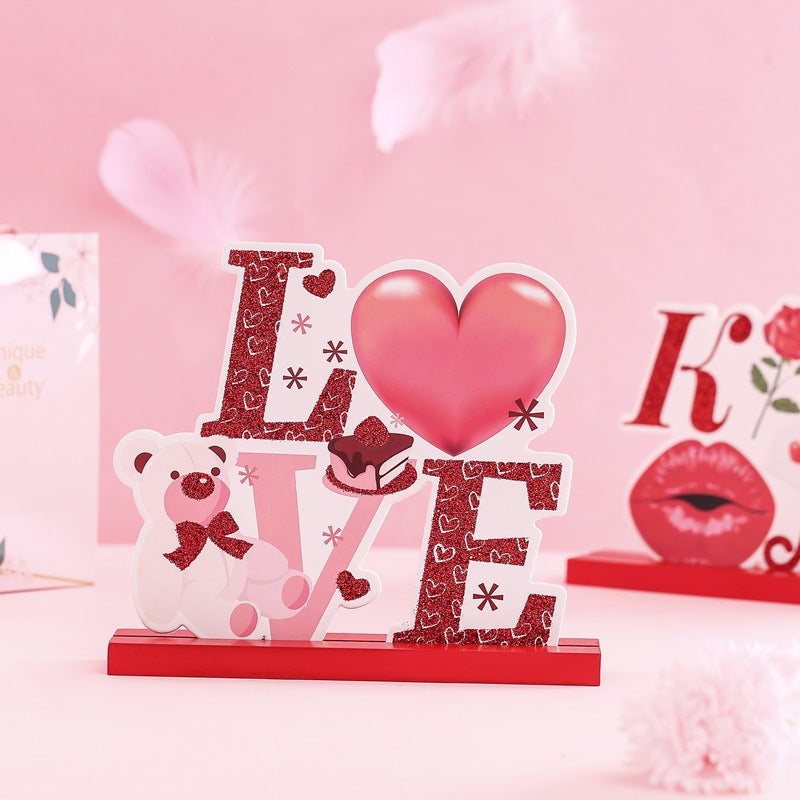 Valentine's Day Wooden Decor for Romantic Tabletops