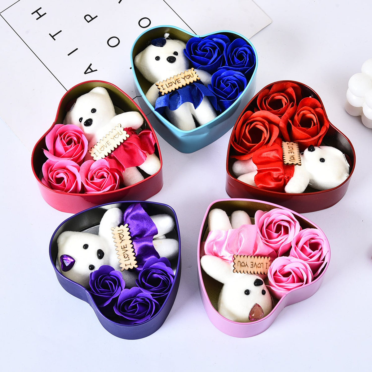 Rose Gift Box with Teddy Bear | Ready-to-Give Romance
