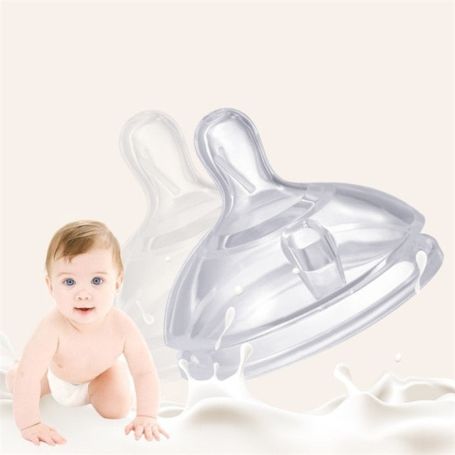 Baby Silicone Feeding Bottle With Natural Nipple, Easy-Grip