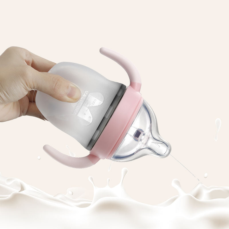 Baby Silicone Feeding Bottle With Natural Nipple, Easy-Grip