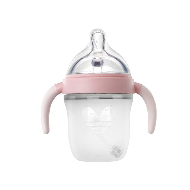Baby Silicone Feeding Bottle With Natural Nipple, Easy-Grip