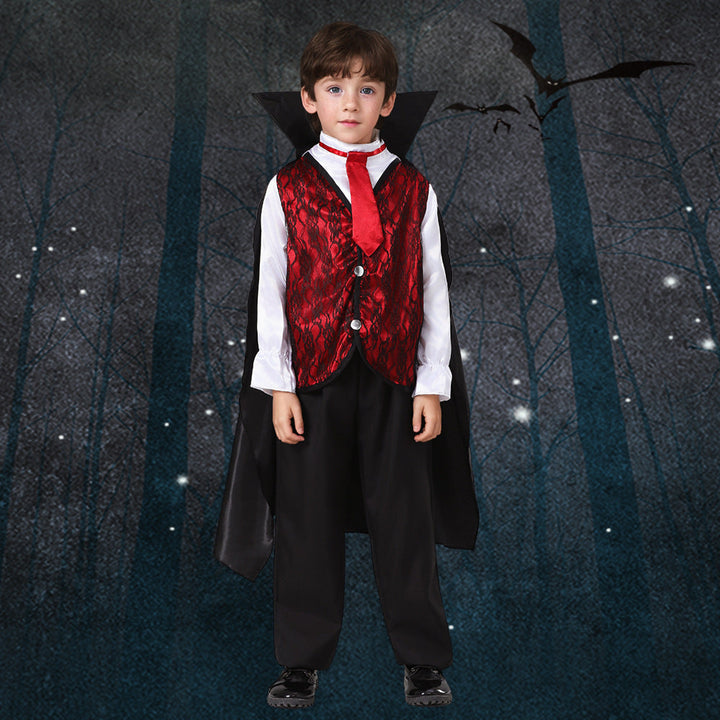 Vampire Knight Costume Set for Kids with Cape and Vest