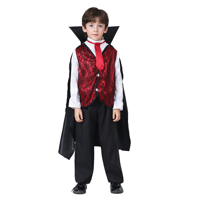 Vampire Knight Costume Set for Kids with Cape and Vest