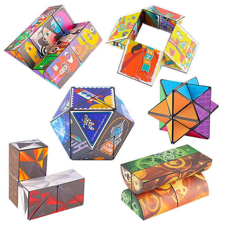 Folding Rubik's Cube Puzzle For Portable Brain Play