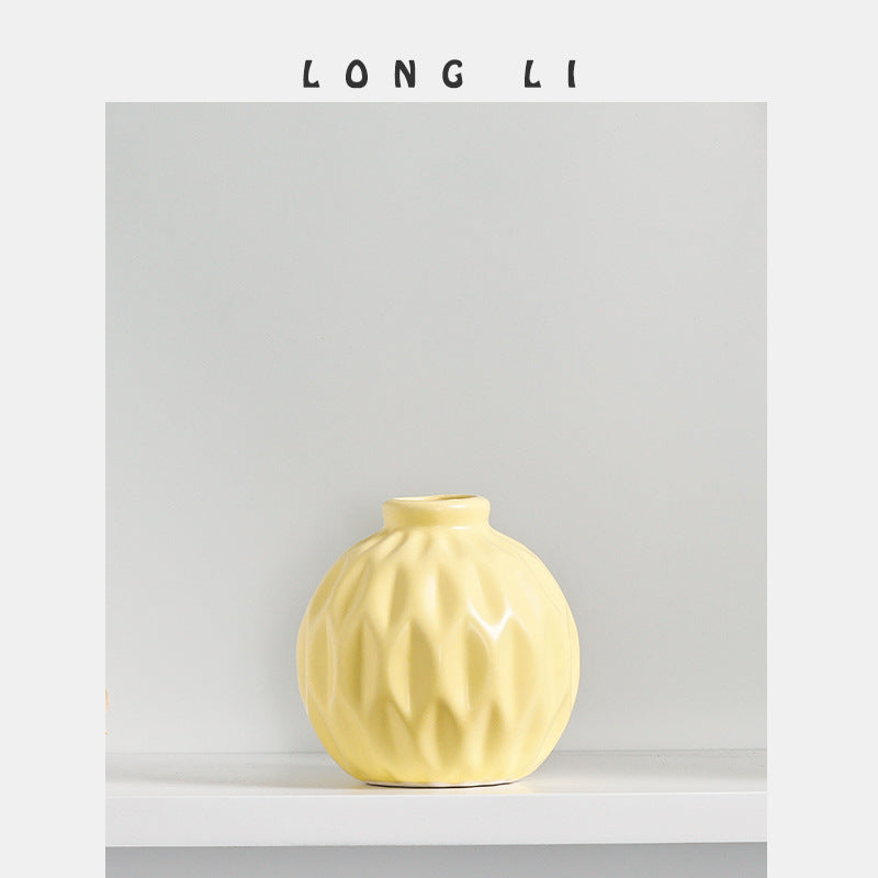 Textured Ceramic Vase for Elevated Shelf and Table Styling