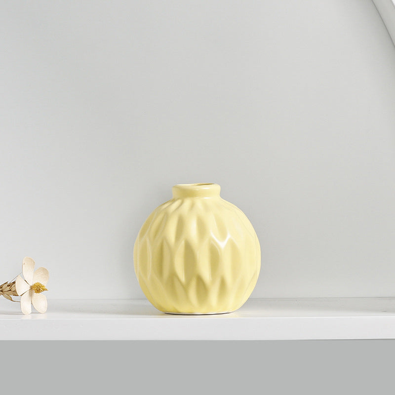 Textured Ceramic Vase for Elevated Shelf and Table Styling