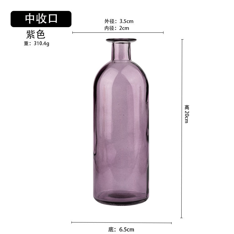 Nordic Tinted Glass Bud Vase for Dried Flowers