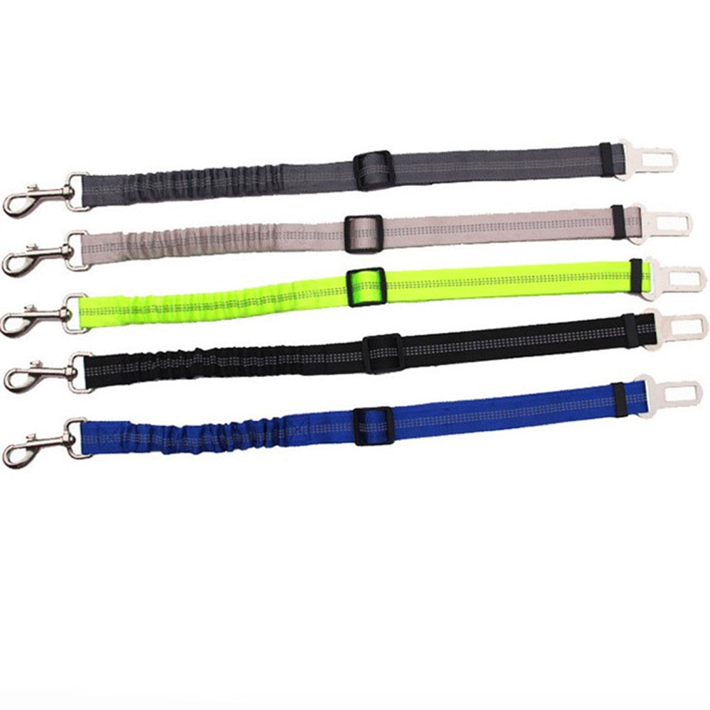 Dog Car Safety Belt with Shock-Absorbing Elastic Strap
