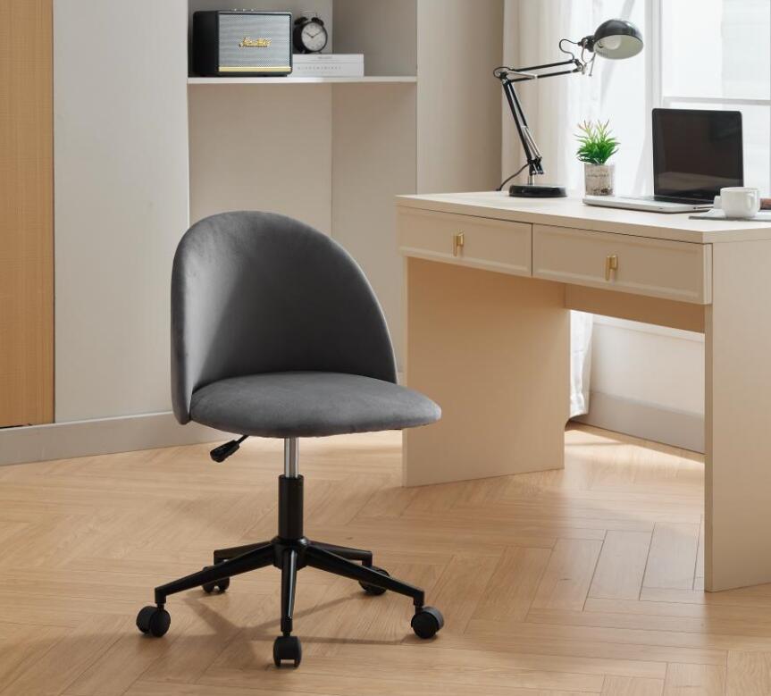 Velvet Office Chair with Gas Lift and Silent Wheels