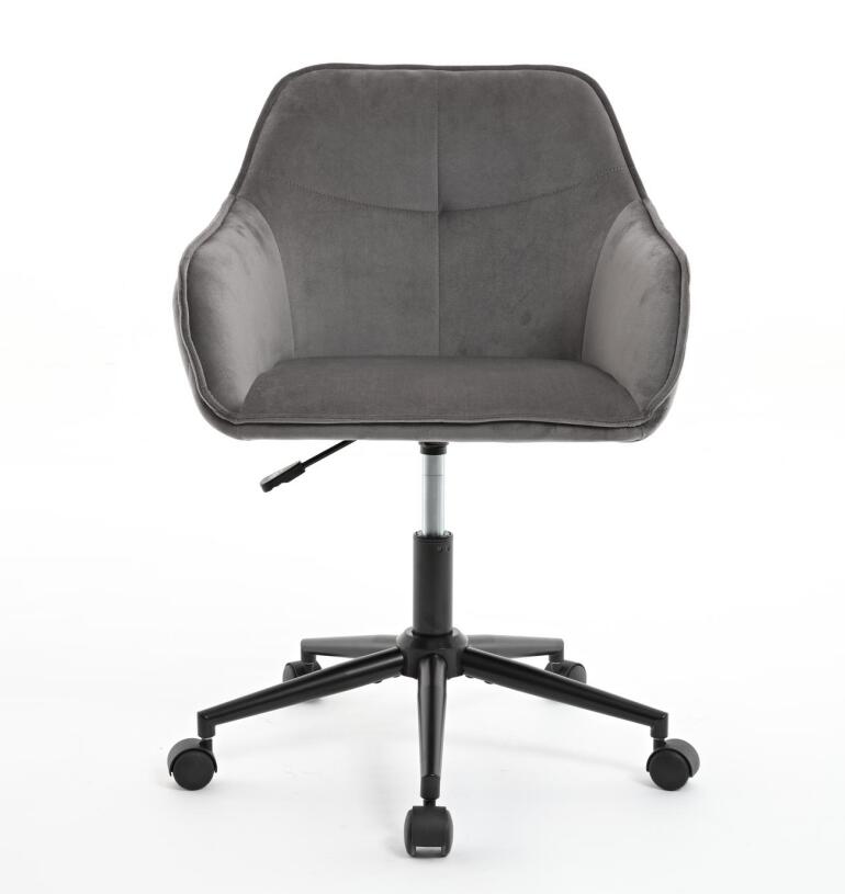 Quilted Velvet Desk Chair with Gas Lift and Silent Wheels