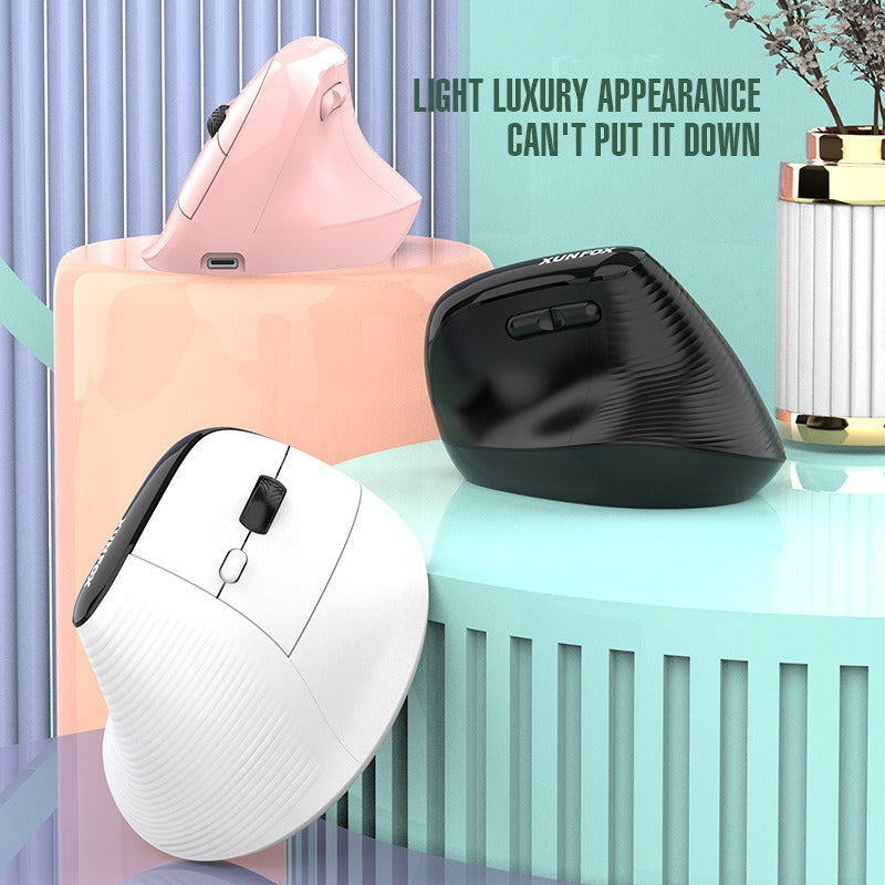 Vertical Wireless Mouse with USB-C Charging, Silent Clicks