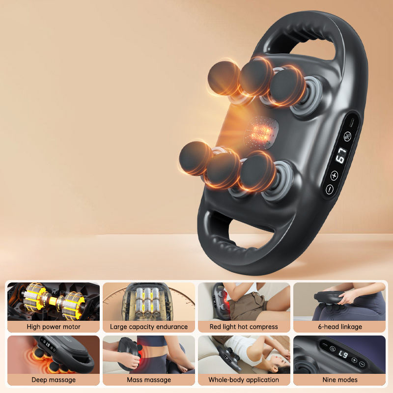 Massage Gun with Heat & Six Heads for Deep Muscle Relief