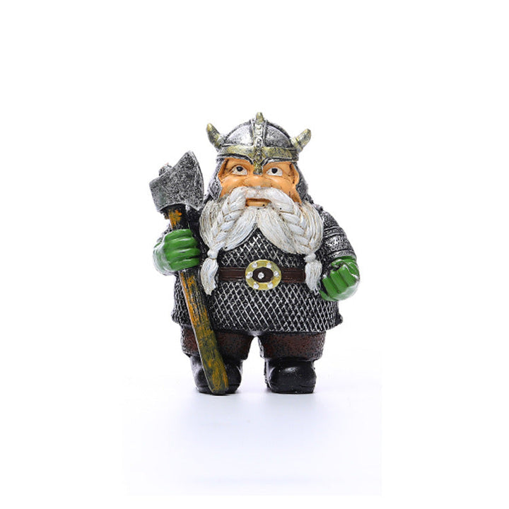 Viking Dwarf Garden Ornament for Playful Fantasy Decor