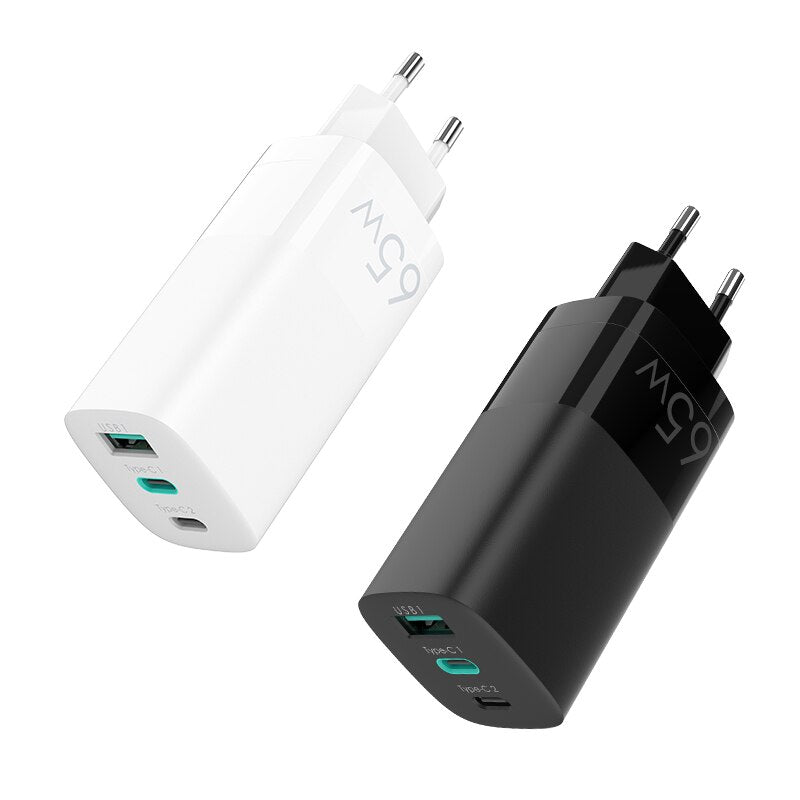 65W GaN USB-C Compact Fast Charger for Laptops and Phones