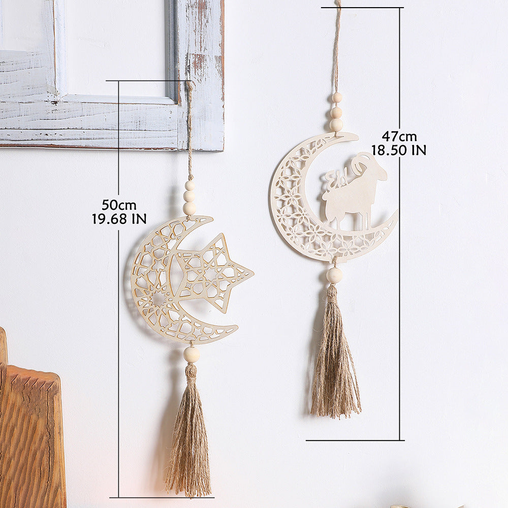 Carved Moon and Star Wall Decor for Warm Boho Rooms