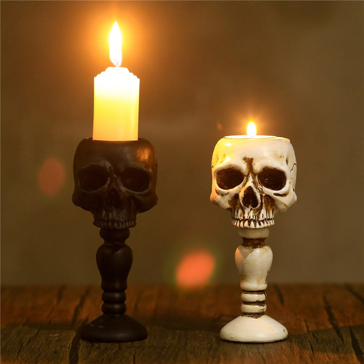 Vintage Skull Candle Holder for Dramatic Gothic Decor