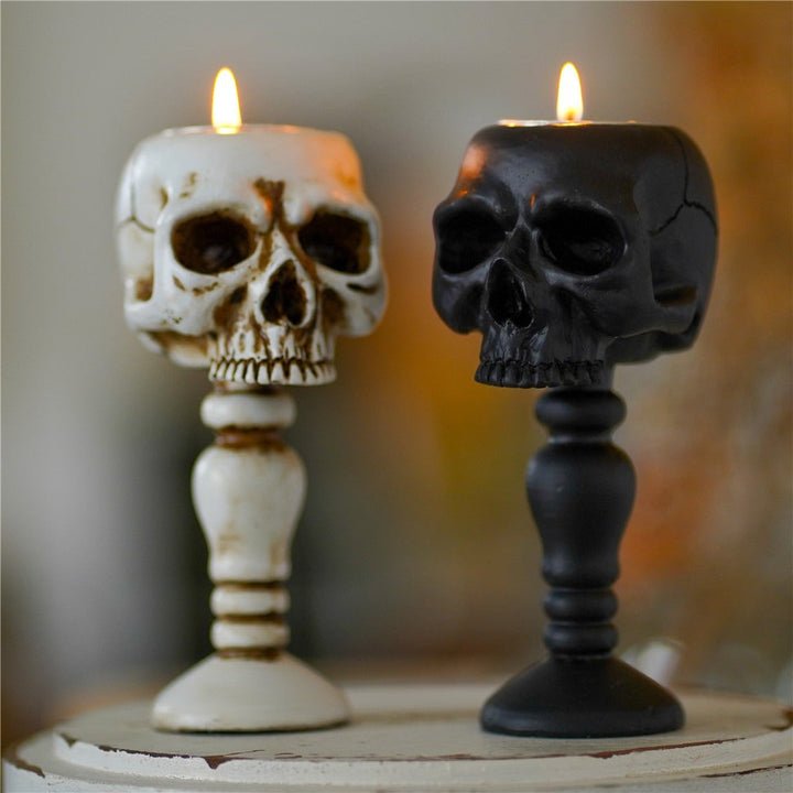 Vintage Skull Candle Holder for Dramatic Gothic Decor