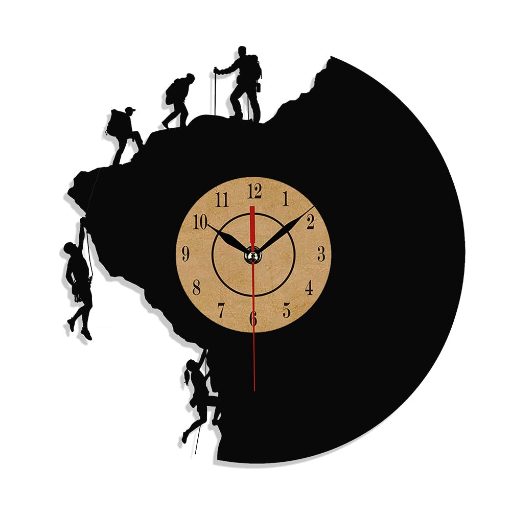 Vinyl Record Wall Clock for Adventure-Inspired Decor