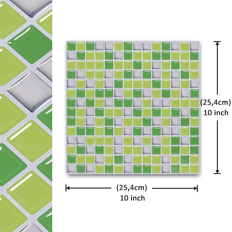 Peel-and-Stick Mosaic Tile Wall Decals | Glossy DIY
