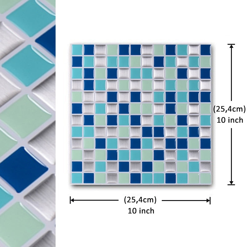Peel-and-Stick Mosaic Tile Wall Decals | Glossy DIY