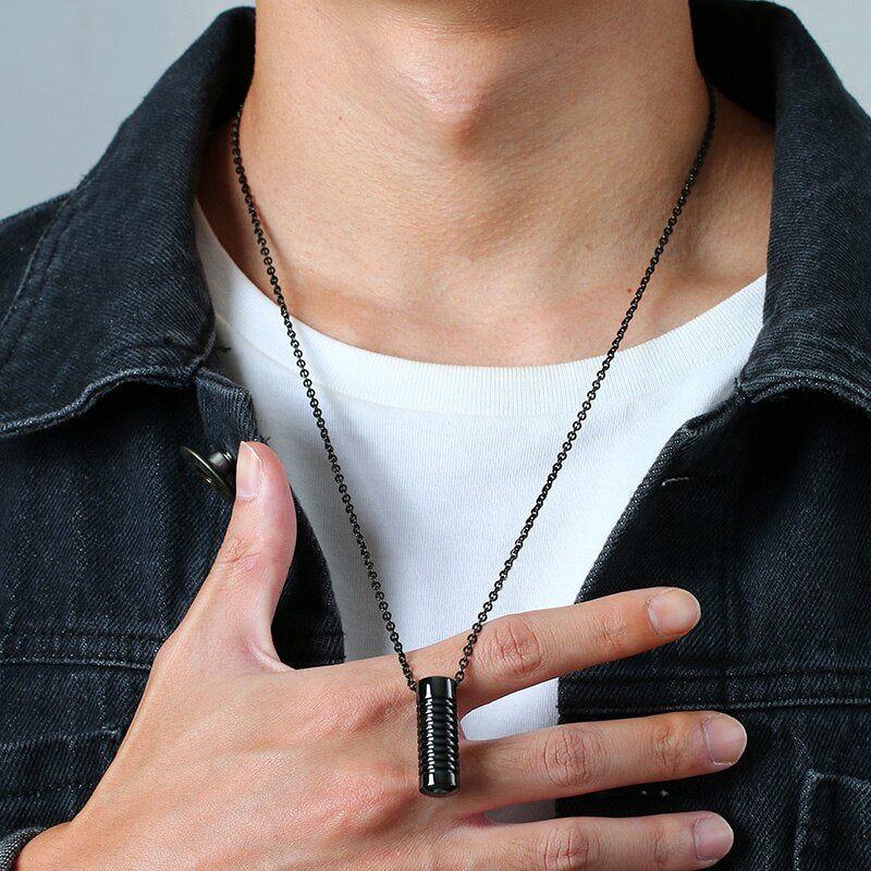 Memorial Urn Necklace for Men | Discreet Daily Keepsake