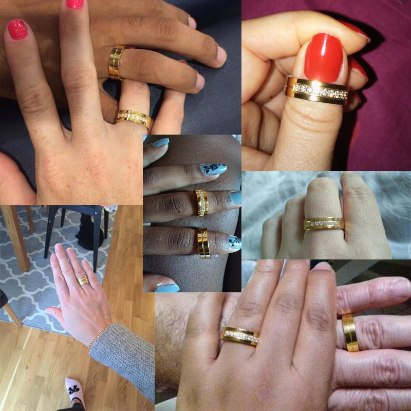 Wedding Bands for Him and Her: Gold Stainless Steel