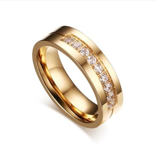 Wedding Bands for Him and Her: Gold Stainless Steel