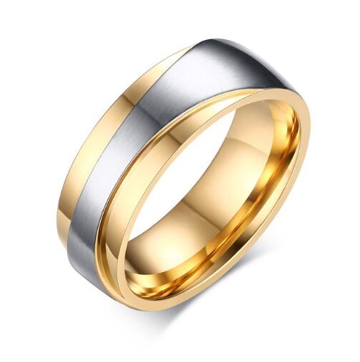Matching Stainless Steel Couple Rings with CZ Stones