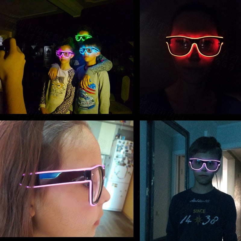 Voice Control LED Glasses – Glow Party Sunglasses