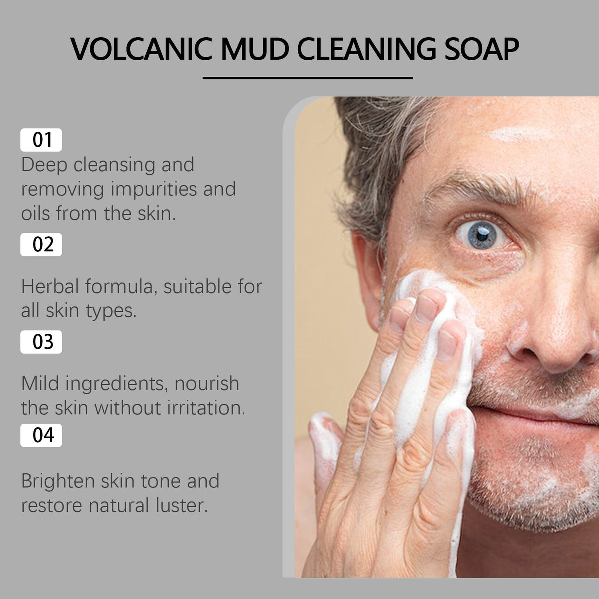 Volcanic Mud Cleansing Soap for Men: Deep Pore Cleanse