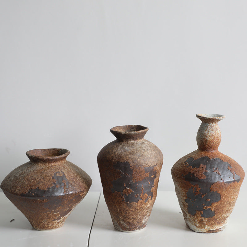 Wabi-Sabi Ceramic Vase for Rustic, Zen Home Interiors