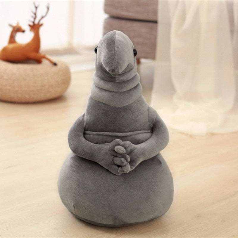 Gray Blob Plush Toy for Quirky Meme-Inspired Decor