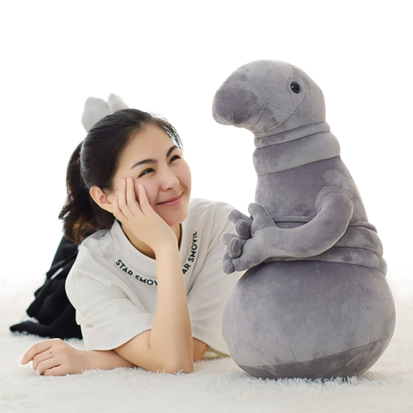 Gray Blob Plush Toy for Quirky Meme-Inspired Decor