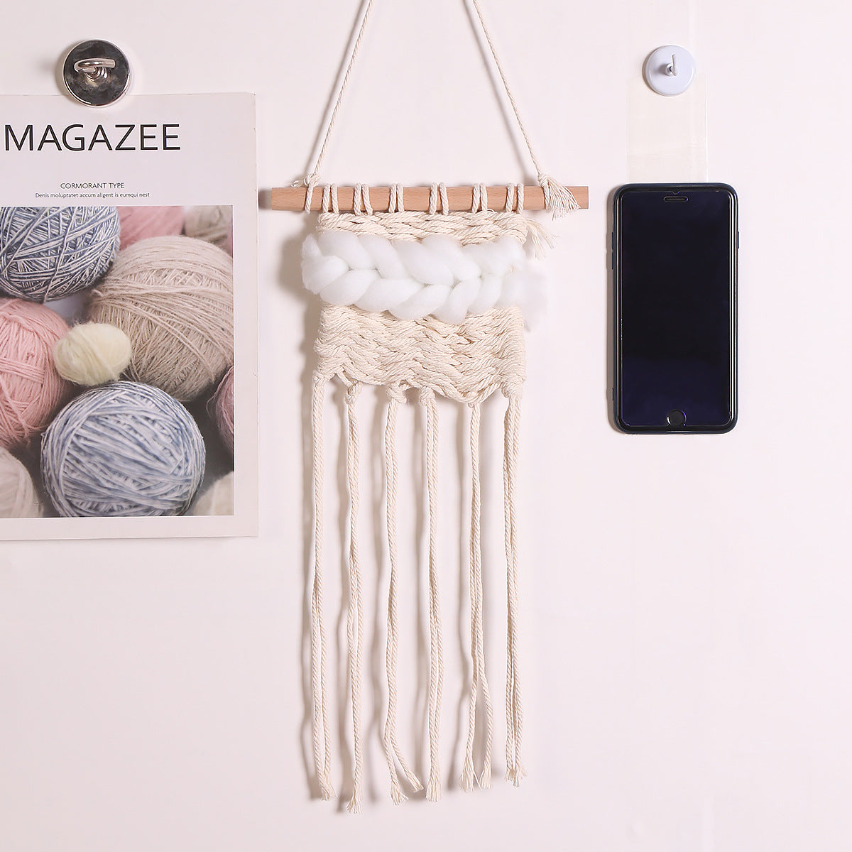 Hand-Woven Wall Tapestry for Cozy Bedroom Texture