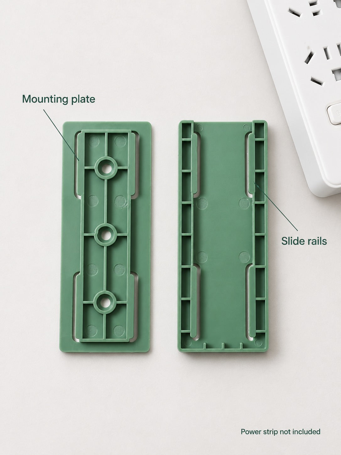 Wall Mount Power Strip Holder for Tidy Cords and Desks