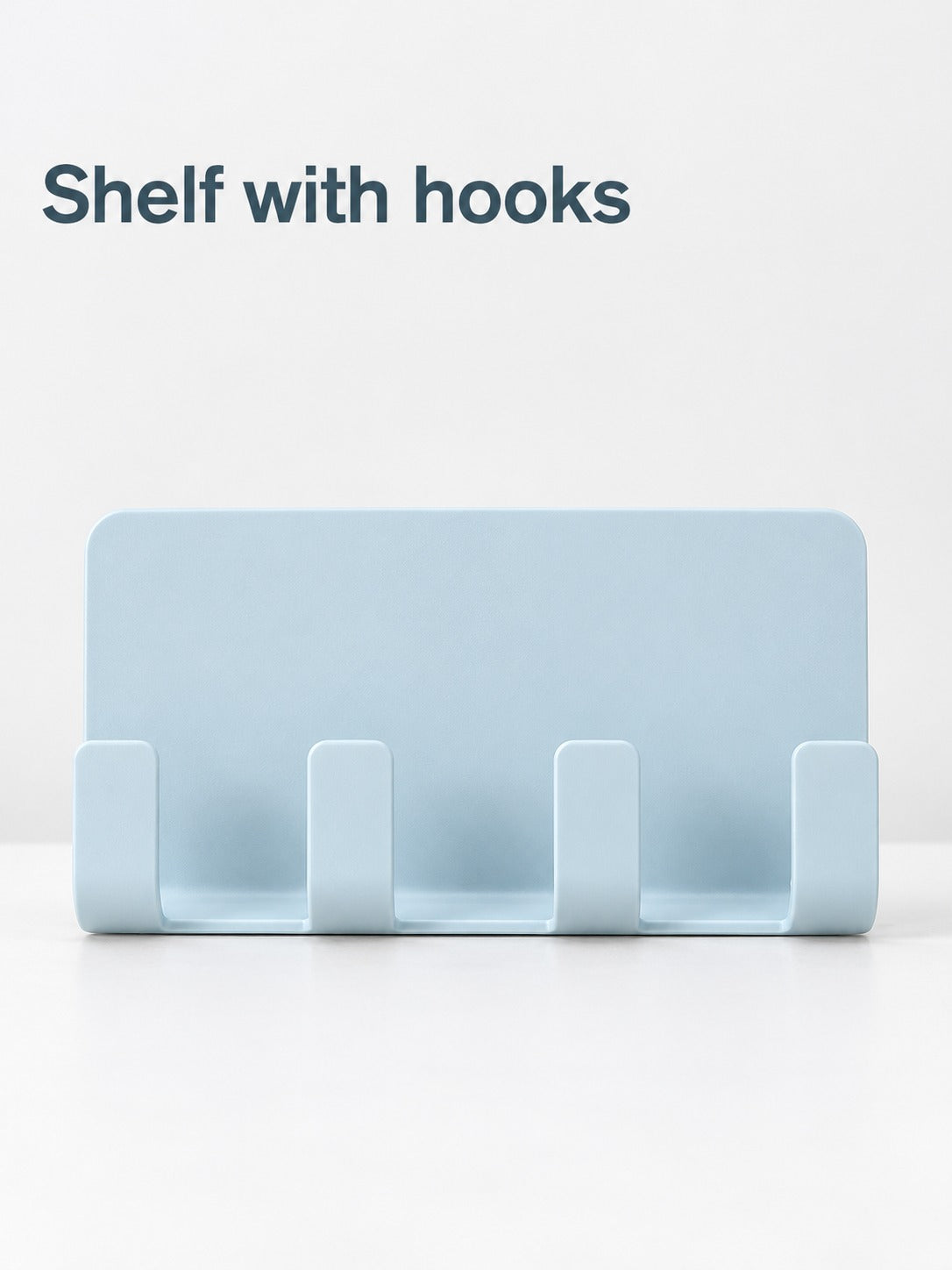 Wall Mounted Bathroom Shelf With Hooks and Phone Ledge