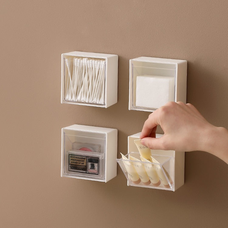 Wall Mounted Dust Proof Storage Box for Cotton Swabs