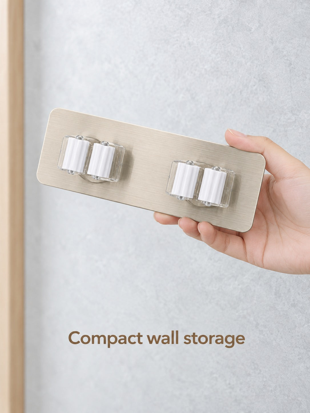 Wall Mounted Mop & Broom Holder, No Drilling Needed
