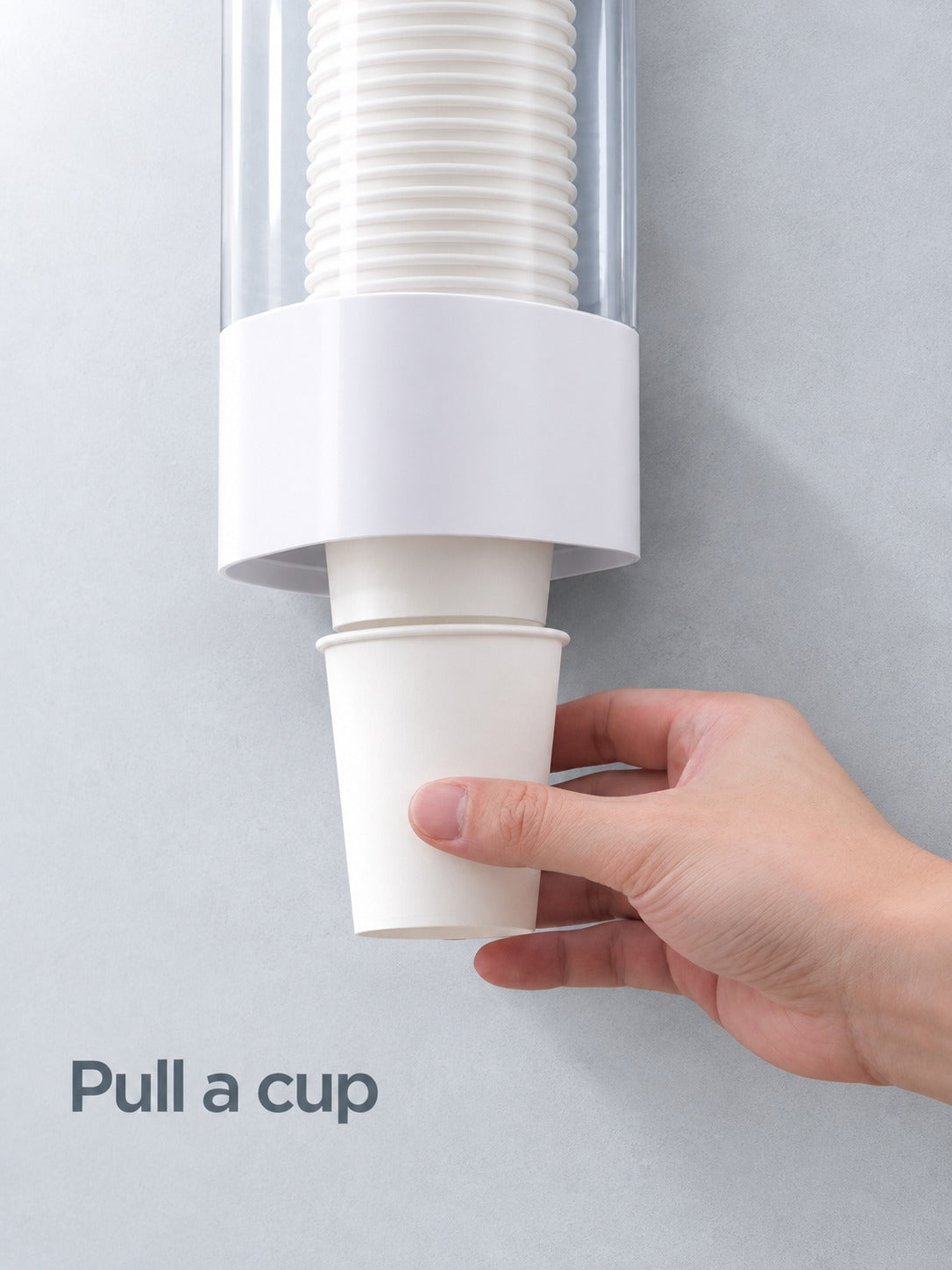 Wall Mounted Paper Cup Dispenser, No Drilling Needed