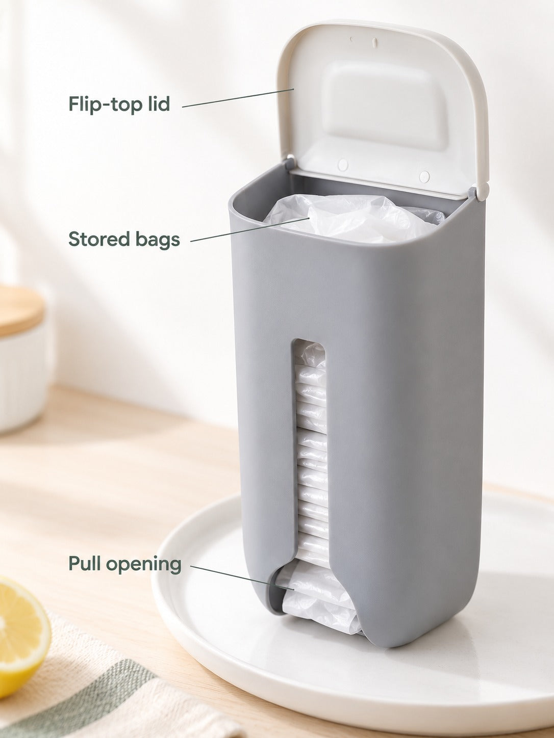 Wall-Mounted Plastic Bag Dispenser Box for Kitchen Use