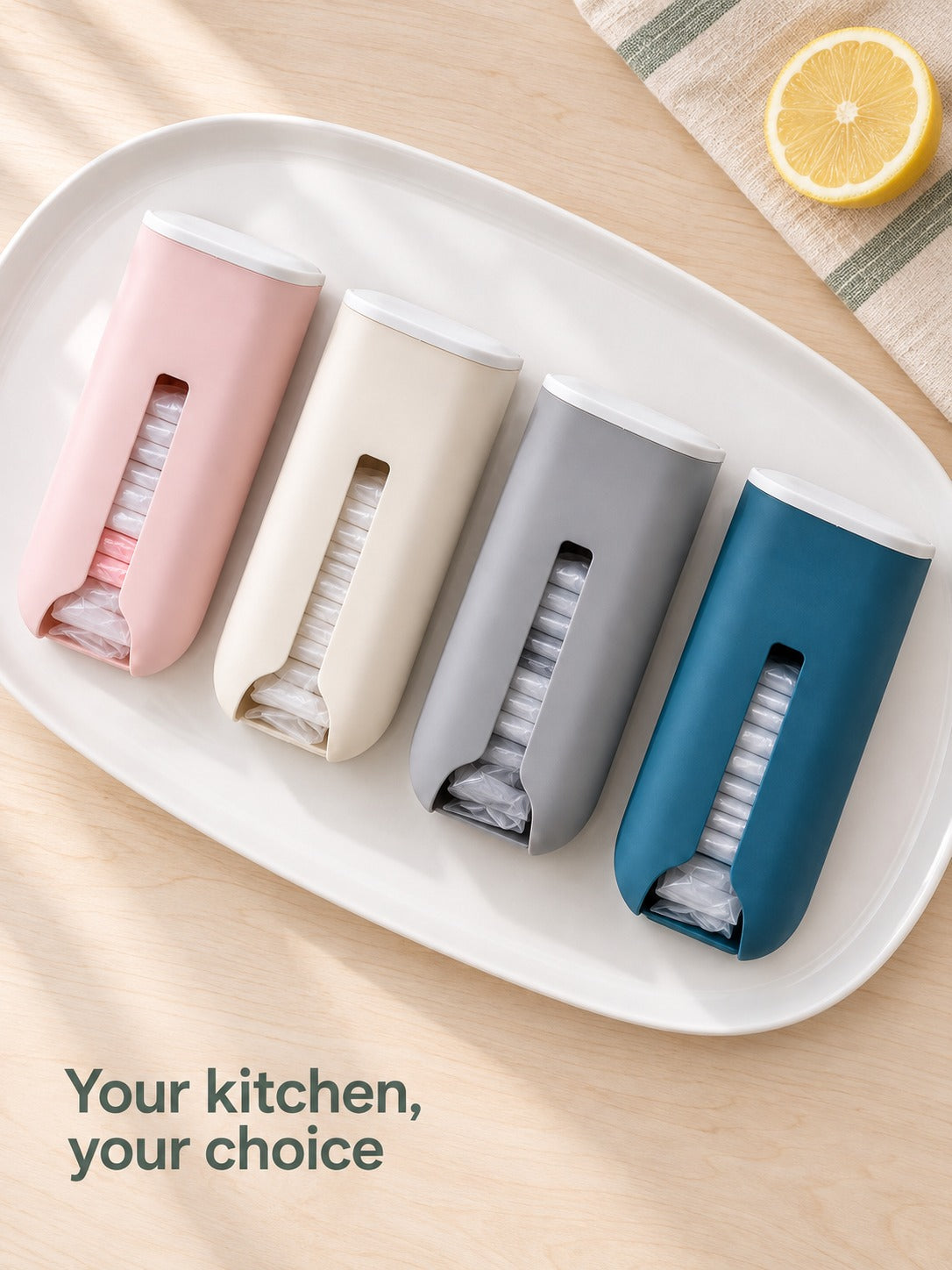 Wall-Mounted Plastic Bag Dispenser Box for Kitchen Use