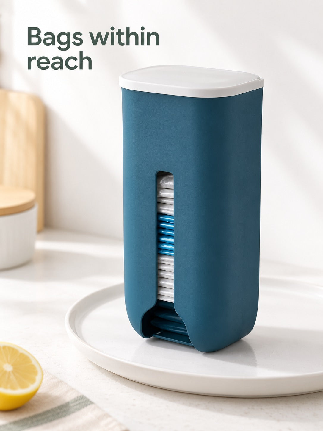 Wall-Mounted Plastic Bag Dispenser Box for Kitchen Use