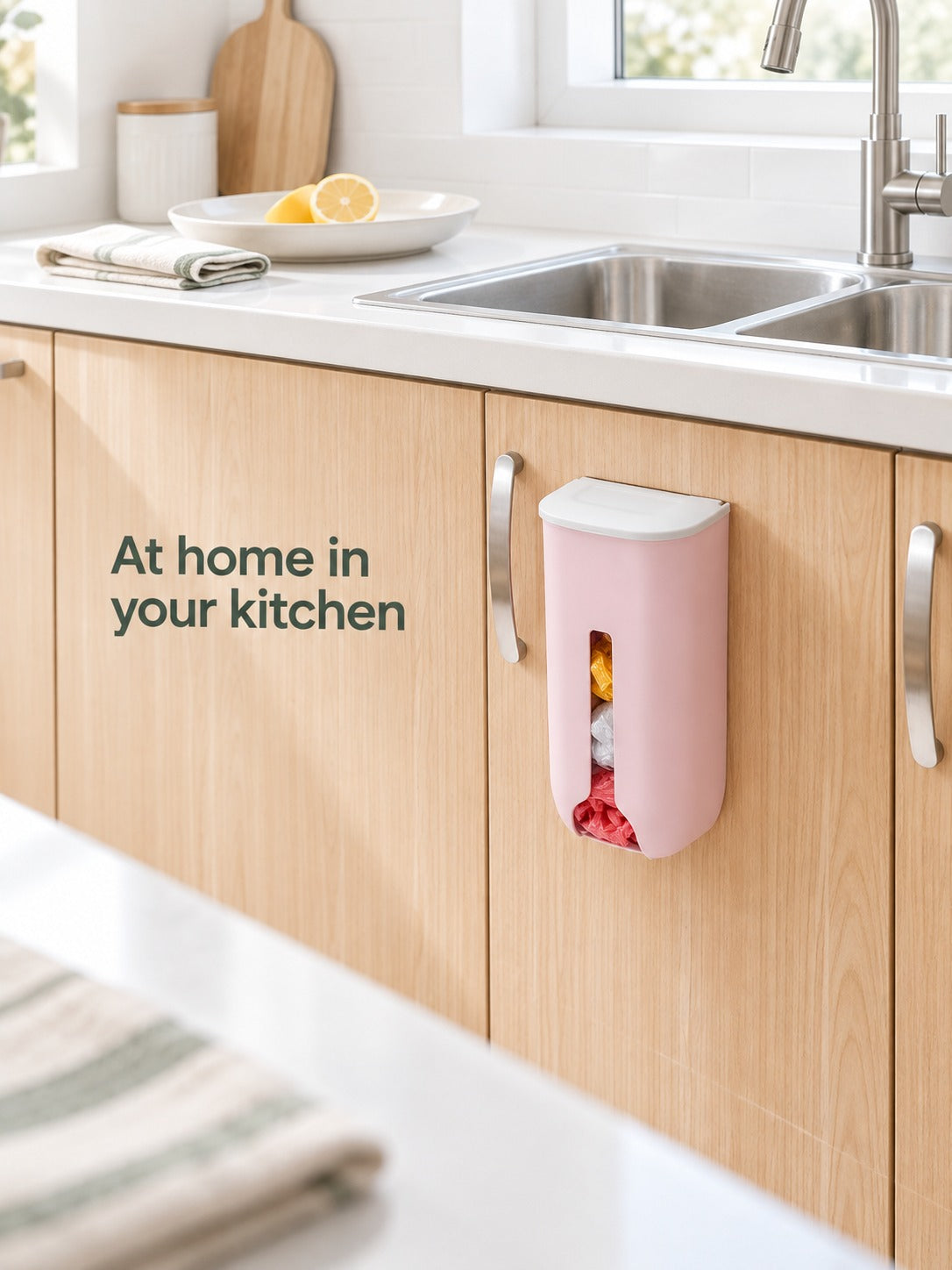 Wall-Mounted Plastic Bag Dispenser Box for Kitchen Use